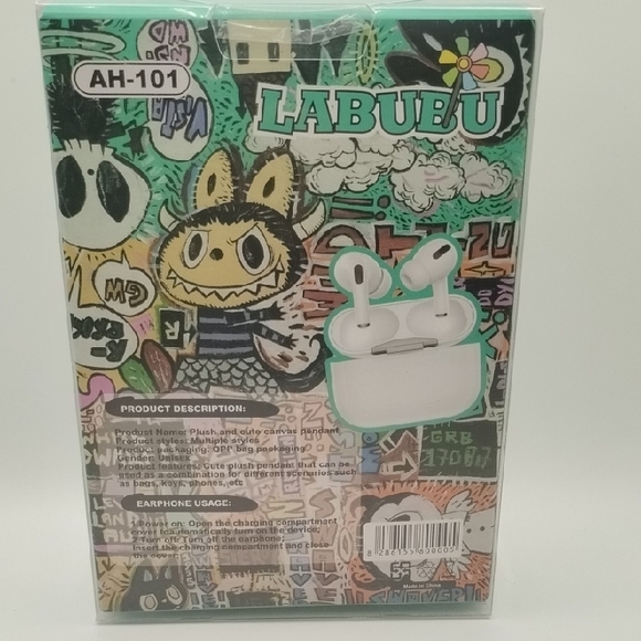 Labubu Light Teal AirPods With Case & Labubu Case Holder - Picture 2 of 2